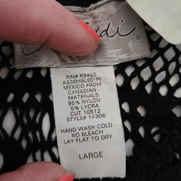 J. Valdi Black Mesh Cover Up Dress Size Large With Tags - Picture 11 of 14